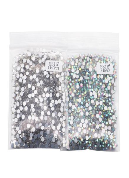 

nail art decorations 1440 piecesbag ss16 flatback non fix clear crystal glass rhinestones ab garment accessories4839816, Silver;gold