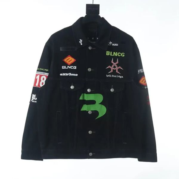 

2023 extreme motor bike jacket men women embroidery patch cowboy jackets streetwear men college flight coats bb paris high stre, Black;brown