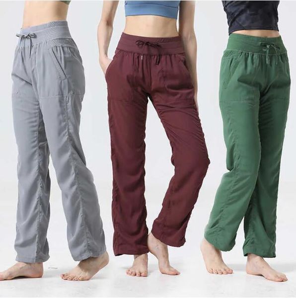 

lu-2023 breathable sweatpants women jog fast dry slim loose running workout baggy pants pocket slacks