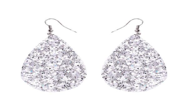 

new fashion drop earrings silver classic color pu leather water drop sequin big teardrop earrings women039s jewelry5557795