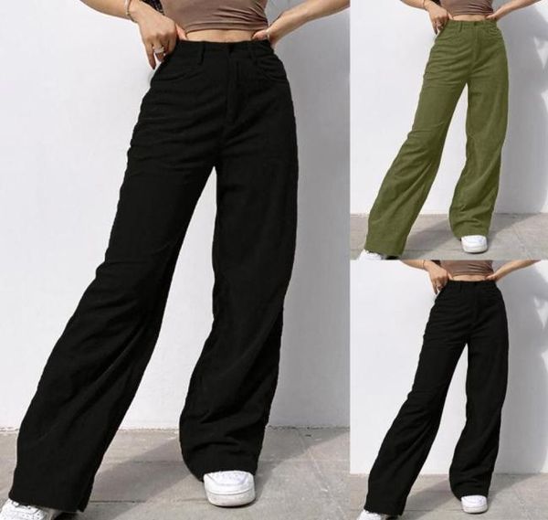 

women039s jeans vintage baggy ripped straight wide women aesthetic boyfriend casual pants high waist solid color denim trousers4409130, Blue