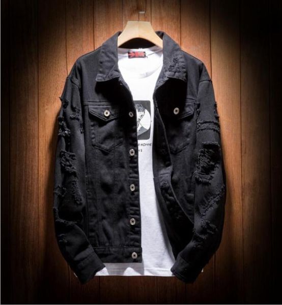 

new designer denim jacket men sweatshirts ripped holes hip hop coat women pink jean jackets new brand garment washed mens denim su2939511, Black;brown