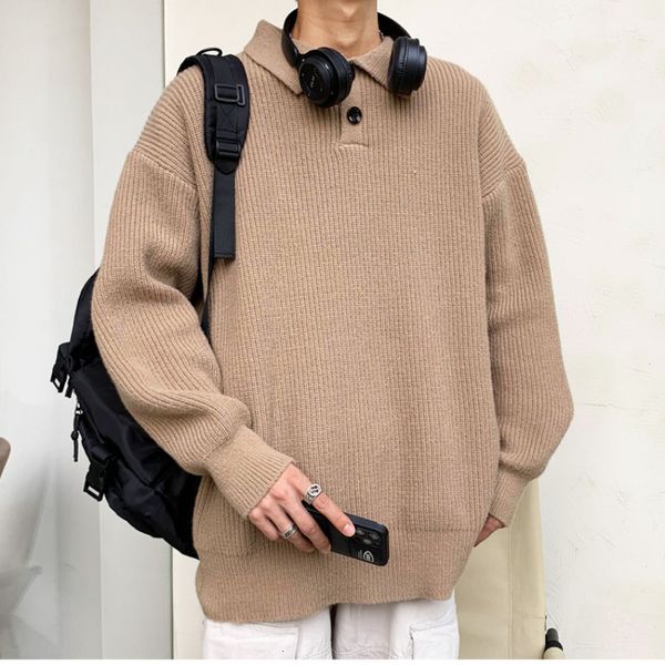 

men's sweaters korean fashion men chic luxury pullover mens autumn winter vintage loose long sleeve kintted sweater streetwear 230831, White;black