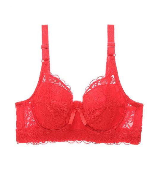 

women lace bra bandage push up bras lady lingerie underwire bras large size women039s underwear 20204518922, Red;black
