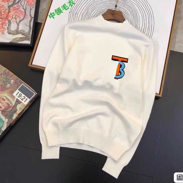 

winter knitwear men women sweaters burb designer sweater tb embroidered round neck hoodie men's knitted sweatshirt woolen coat, White;black