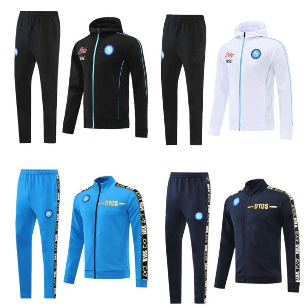 

2022 2023 napoli tracksuit jacket hoodie soccer jersey tracksuits 22/23 ssc naples long zipper jacket set415, White;black