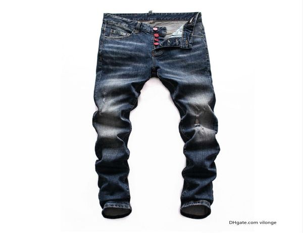 

mens designer jeans ripped pants pour hommes luxury skinny men s hip hop dsn3 brand biker motorcycle denim rock revival fast shipp7673211, Blue