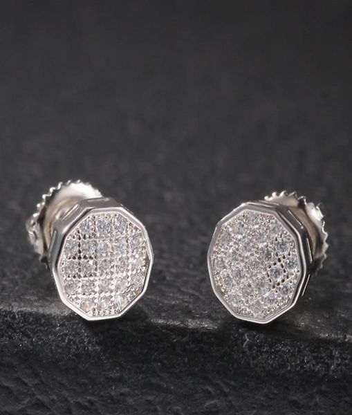 

new fashion men women earrings jewelry gold plated sparkle cz screw backs earrings for men women nice gift7794761, Golden;silver