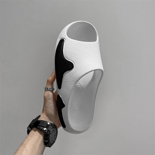 

thick soles plus cotton slipper sandals foam runners pure core resin rubber plastic big fat slipper beach sandals, Black
