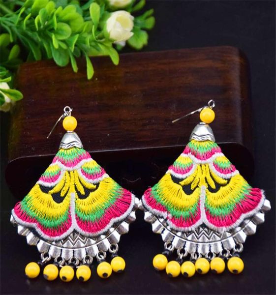 

new yunnan ethnic earrings fabric handmade embroidered earrings earrings jewelry whole9251531, Silver