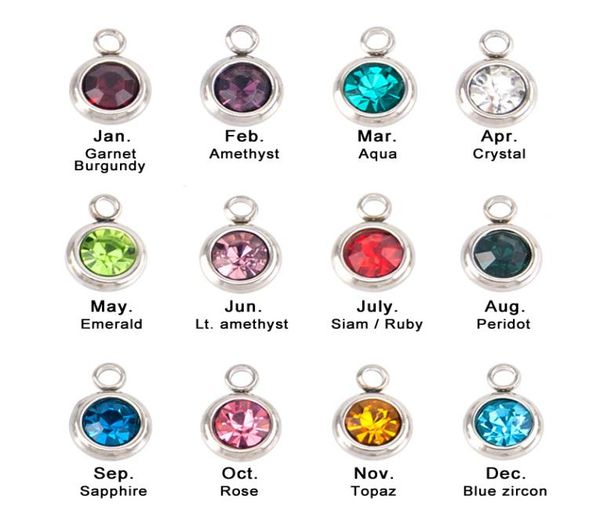 

stainless steel crystal zodiac birthstone charms lucky stones 12 colors1 pendants for pierre naissance jewelry making gifts6800001, Bronze;silver