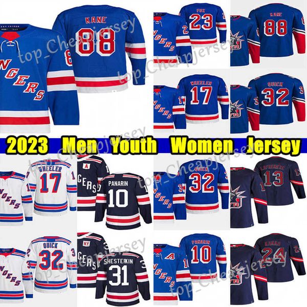 

#88 patrick kane reverse retro hockey jersey #23 adam fox artemi panarin igor shesterkin mika zibanejad jacob trouba k'andre miller bla, Black;red