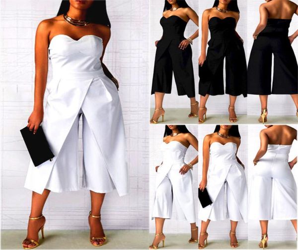 

new summer fashion casual women strapless long romper clubwear jumpsuit trousers3702166, Black;white