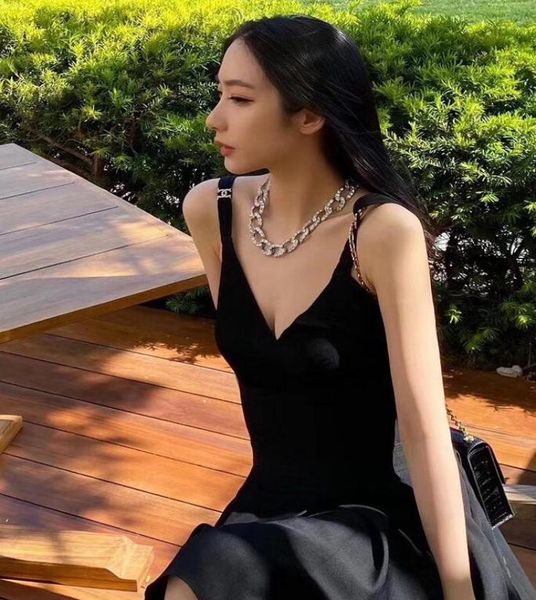 

the brand039s cha15nel new fashion women039s vneck dress designer customized backless dress of 528007, Gray