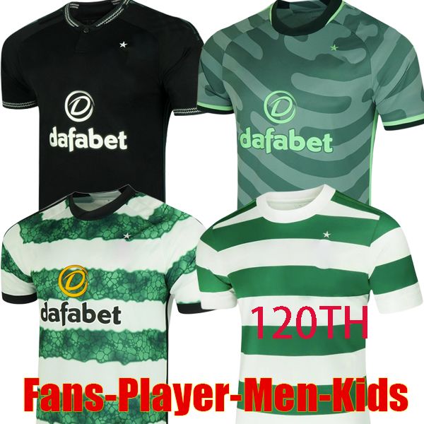 

23 24 celtic retro soccer jerseys fc home away 2023 2024 football shirt men kids kits kyogo jota ajeti mcgregor third jersey, Black;yellow