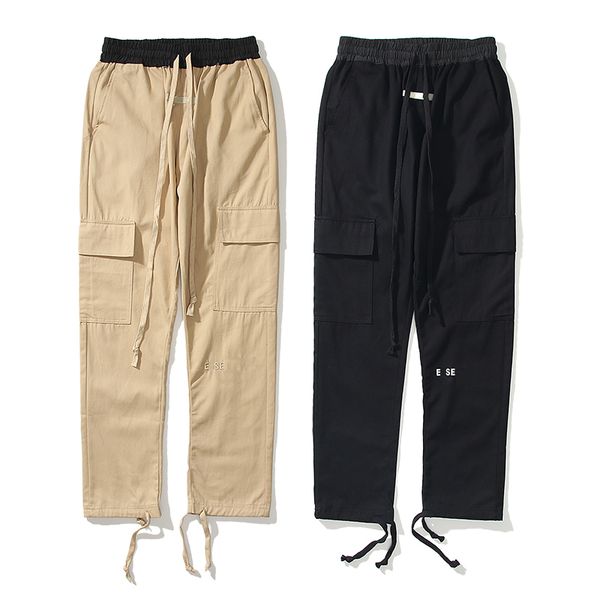 

mens pants ess reflective womens elasticity men sports loose silocone letters sweatpants drawstring trousers casual, Black