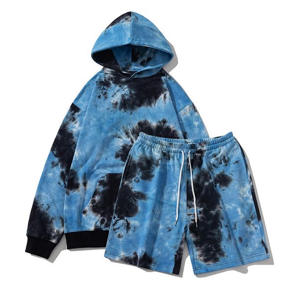 

men's hoodies sweatshirts oversize drop shoulder tie dyed hoodie set men women solid color smooth plate no pattern sweatshirt spring au, Black