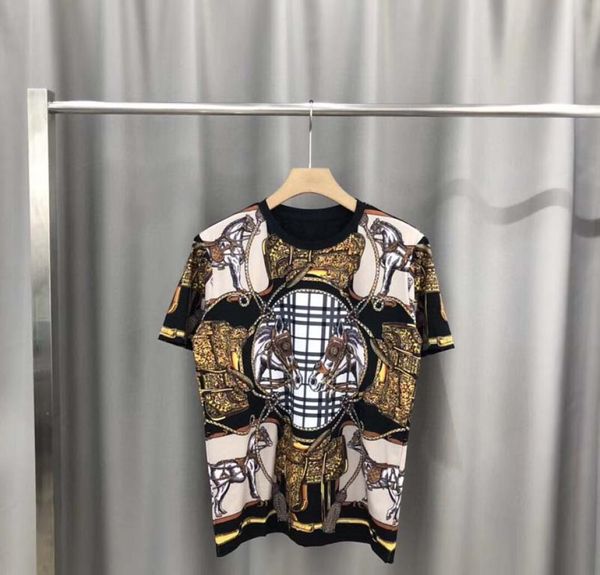 

2020 ss spring and summer new paris catwalk men039s shortsleeved tshirt limited edition printed tshirt shortsleeved shirt m5898964, Black;brown
