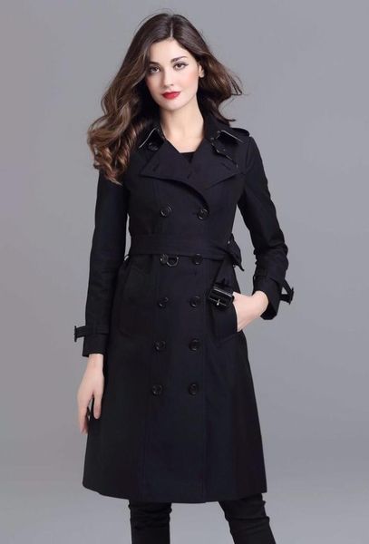 

women039s trench coats solid color long classic windbreaker waterproof british new highend english style autumn winter gabadia4465291, Tan;black