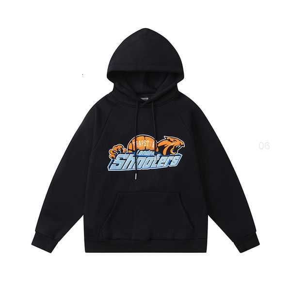 

trapstar brand tracksuit classic embroidery mens hoodie sportswear men's warm set loose hoodies sweatshirt jogging designers clothes qj, Black