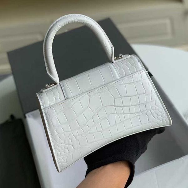 

home leather women's bag new one shoulder oblique straddle handbag crocodile hourglass fashion small square bags