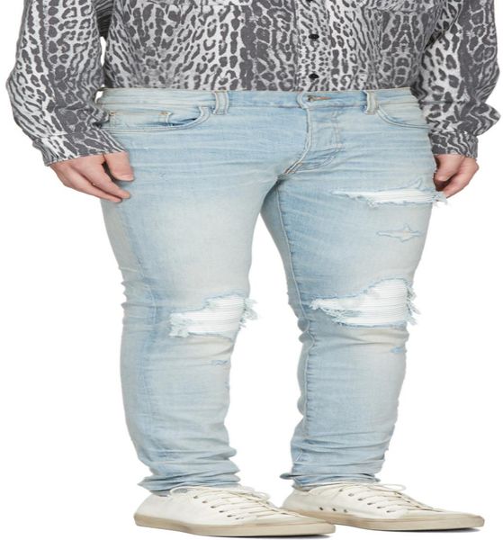 

new stryle bla mens jeans designer brand washe jeans off motorcycle biker denim fashion hop hop fold pants us uk size 1998950, Blue