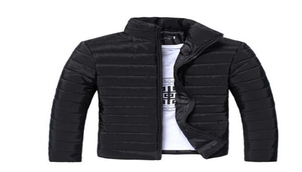 

men spring autumn down jackets cotton padded coats long sleeved solid color outerwear white black blue1151201
