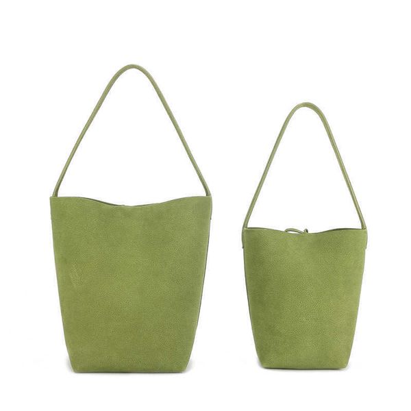 

bucket bag frosted real leather women s new large capacity commuter tote hand bag designer shoulder bags 230901
