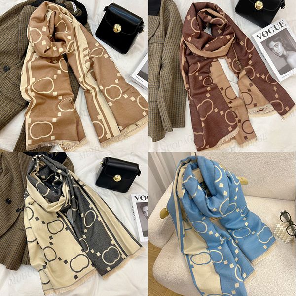 

Letter Womens Designer Winter Scarfs Long Shawls Thick Warm Pashmina Classic Two Side Style Scarves 6 Colors 65*180CM