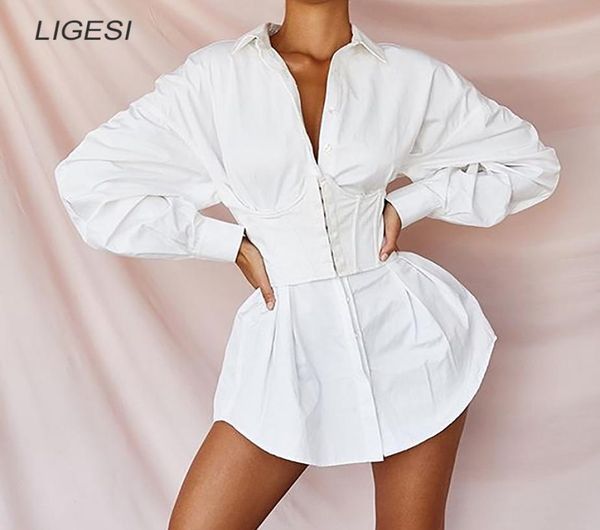 

batwing sleeve white mini dress women casual office lady pleated shirt dress bandage party club bodycon elegant dress y2001039041393, White;black