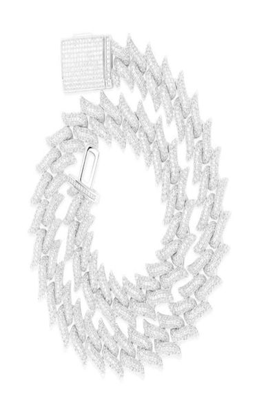 

gems new color vvs diamond letters choker cuban link chain prong hip hop necklace for men fashion jewelry1705538, Silver