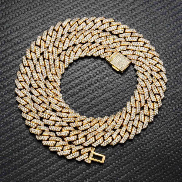 

custom hip hop jewelry brass cuban link hiphop chain 5a+ cz diamond mens necklace, Silver