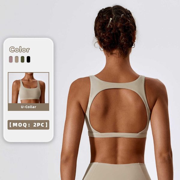 

lu lu oem hollow back yoga bra gather high-intensity fitness sports bra