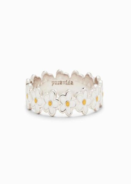

tiny cute romantic epoxy daisy flower rings bohemian fashion wedding engagement bride love token ring gift for wife6169671, Golden;silver