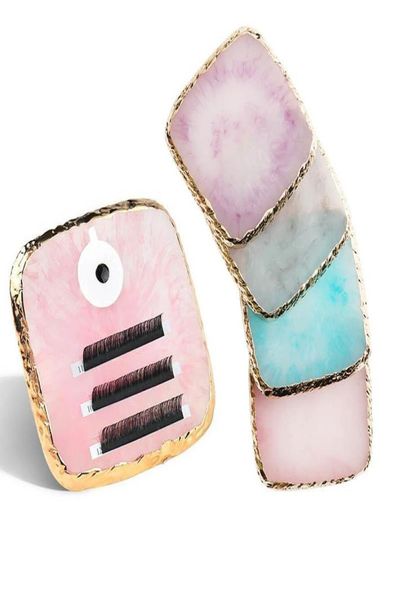 

1 pc false eyelash extension stand pallet pad resin square lashes glue holder for fake eyelashes extension makeup tools6520659