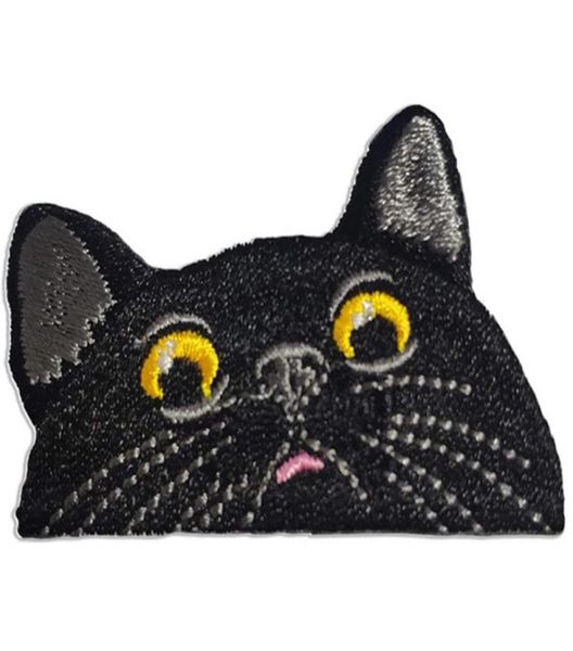 

cat embroidery sewing notions patch black bombay kitten applique for clothing tshirt hats bags accessories custom patches8642918