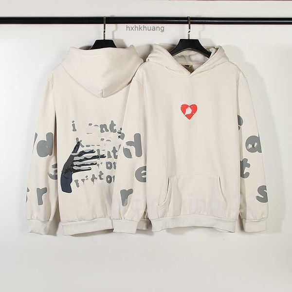 

men's and women's hip hop love arms letter foam printed hoodie jacket aneyees designer personality 23ss, Black