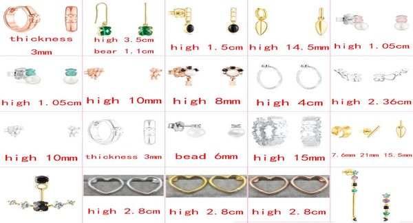 

2021 new style 100 925 sterling silver bear fashion trend classic ladies earrings pierced jewelry factory direct s9867263, Golden;silver