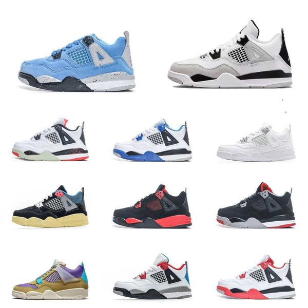 

jumpman 4s baby military black basketball shoes trainers kids union fire red black cat all white pink infant boy girl toddlers baby red size