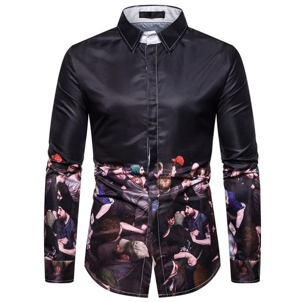 

us size m3xl mens slim printing polo t shirts long sleeve breathable soft fashion casual polo t shirts2370552, White;black