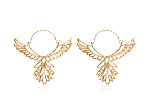 

european and american fashion angel wings earrings ethnic style hollow eagle earrings peace sign earrings whole4505017, Silver