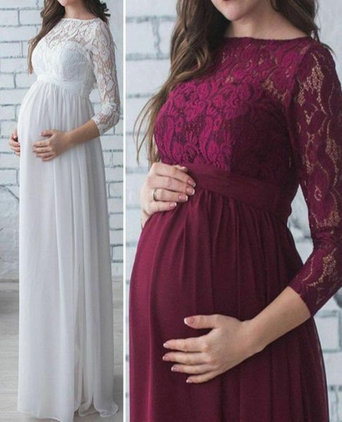 

women pregnancy clothes maternity pography props lace dress for pregnant po shoot clothing pregnant mother dress9952895, White