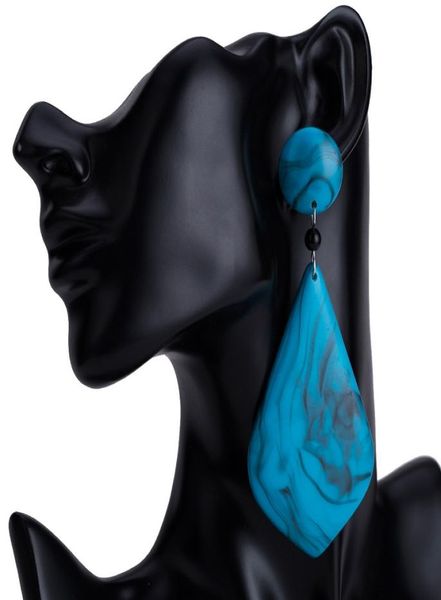 

bohemian big acrylic resin drop earring female fashion party gift cute vintage ethnic punk maxi blue dangle earrings for women jew7656307, Silver