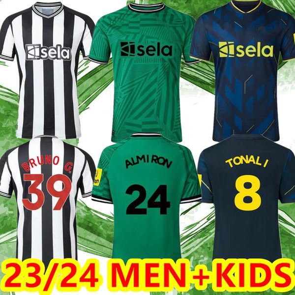 

23 24 newcastles tonali soccer jerseys bruno g. joelinton isak 2023 2024 nufc fans player version united maximin wilson almiron football shi, Black;yellow