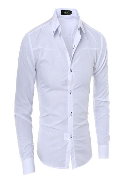 

5xl plus size professional mens dress shirts fashion moisture wicking long sleeve solid hombre camisa masculina men clothing facto7289808, White;black