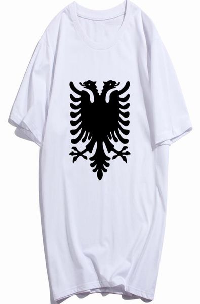 

men fashion simple large size shirt regular albanian double headed eagle custom short tshirts for boys 383051, White;black