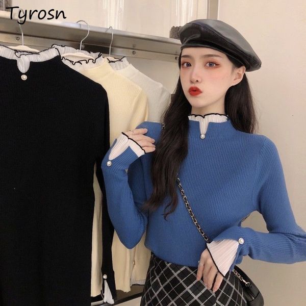 

women's sweaters pullover 8 colors design knitting fashion simple daily fall allmatch basic classic elegant tender y2k retro high stree, White;black