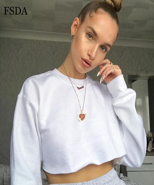 

long sleeve short sweatshirt autumn streetwear women crop black white yellow casual cotton streetwear o neck 318278