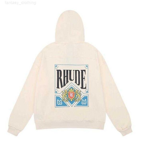 

2023 new mens hoodies rhude hoodie letter print long sleeve fashion men women sweatshirts luxury sweater hip hop hoodies luxury brand sweats, Black