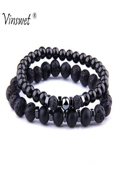 

fashion mens bracelet natural stone black beads bracelet for women handmade charm jewelry gift pulseira masculina bileklik3308621